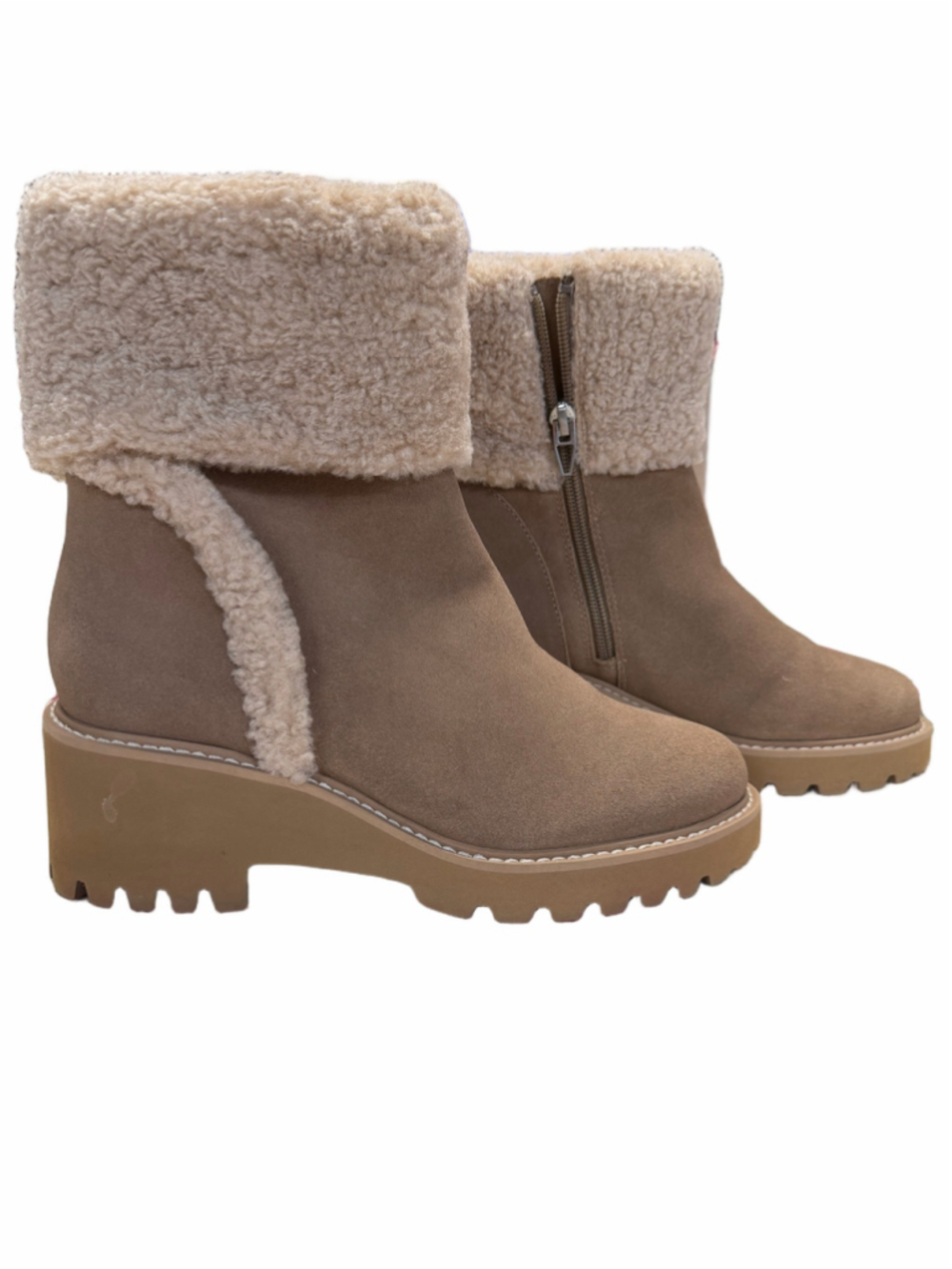Dolce Vita Hug H2O Suede Shearling Waterproof women Winter Lug Sole Booties NWT